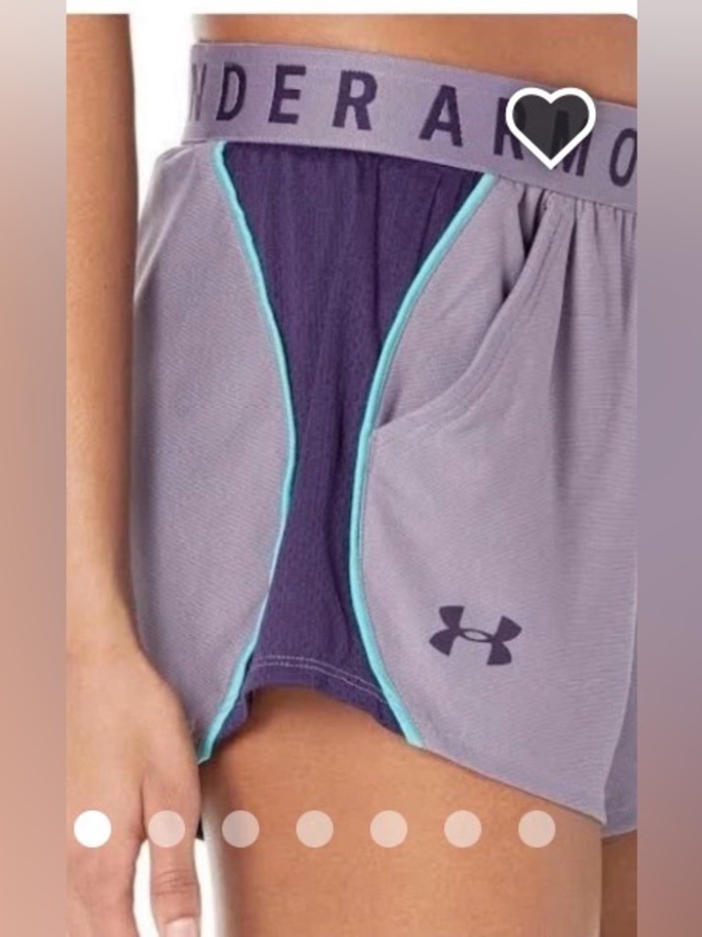 Under Armour Light Purple Layered Athletic Shorts with Teal Trim
